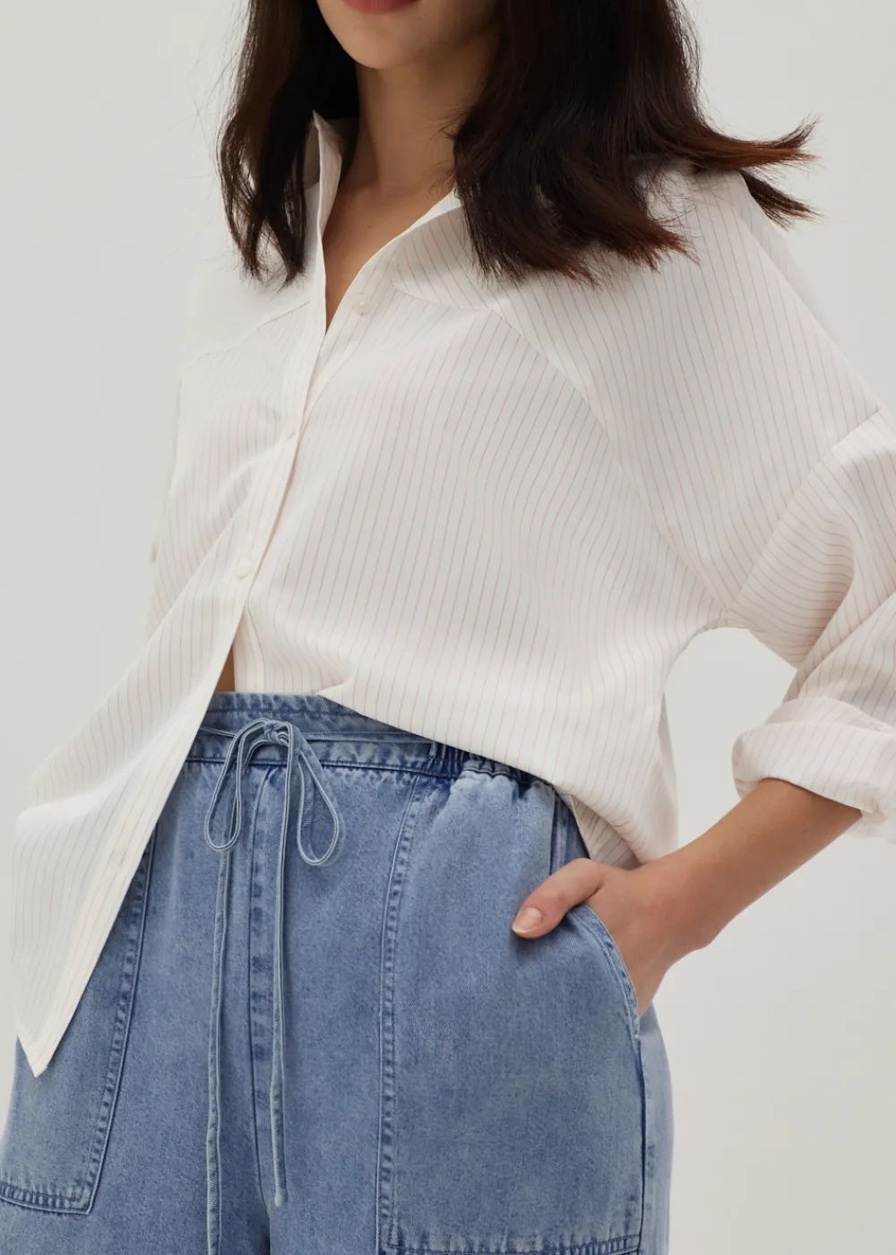 Love, Bonito Casual Pants|Cropped & Ankle*Jacinth Elastic Chambray Drawstring Culottes