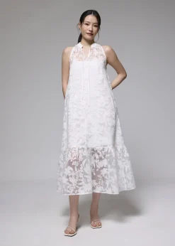 Love, Bonito Party & Occasions|Dresses*Jacquard Mandarin Collar Trapeze Midaxi Dress