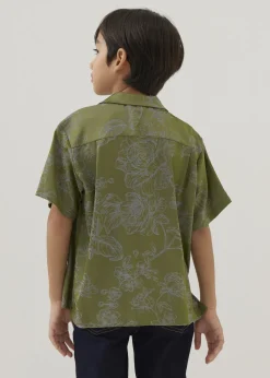 Kids Love, Bonito Party Tops|Blouses & Shirts*Jari Satin Collared Shirt in Opulent Florals
