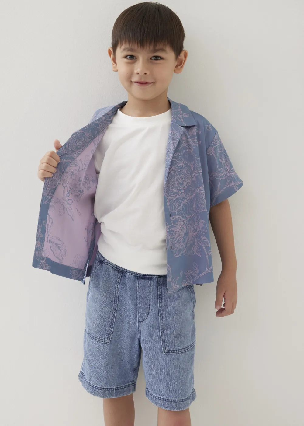 Kids Love, Bonito Party Tops|Blouses & Shirts*Jari Satin Collared Shirt in Opulent Florals
