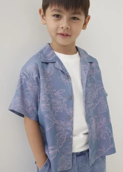 Kids Love, Bonito Party Tops|Blouses & Shirts*Jari Satin Collared Shirt in Opulent Florals