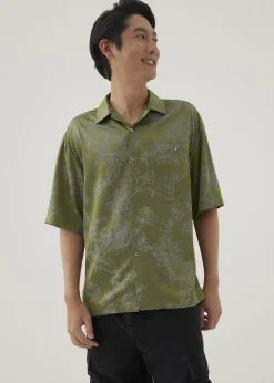 Love, Bonito Party Tops|Blouses & Shirts*Jaxon Unisex Satin Collared Shirt in Opulent Florals