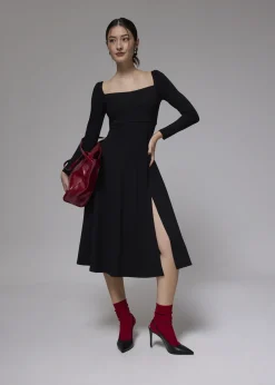Love, Bonito Party & Occasions|Dresses*Jersey Square Neck Fit & Flare Midi Dress