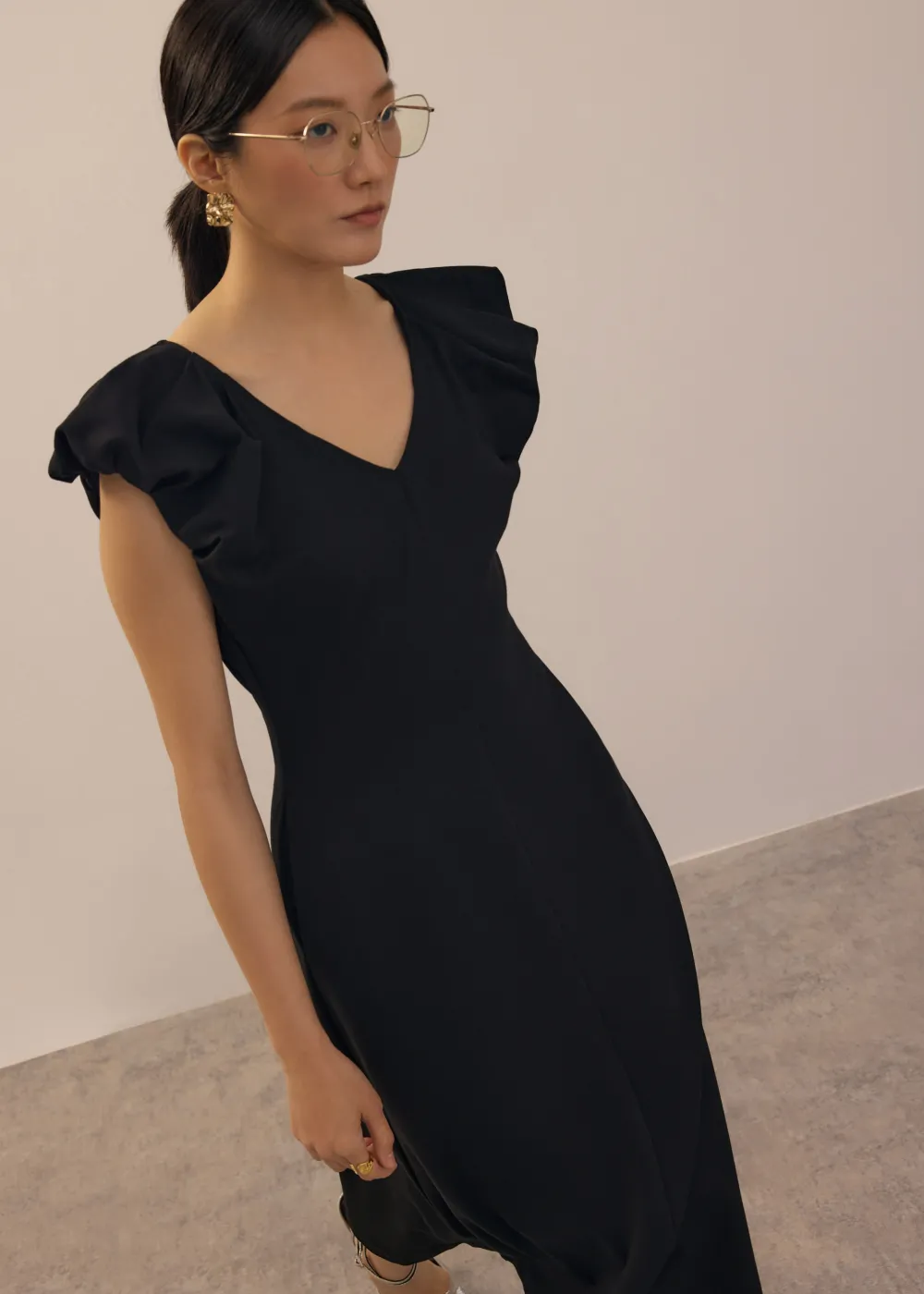 Love, Bonito Party & Occasions|Dresses*Jersey V-neck Fit & Flare Midi Dress