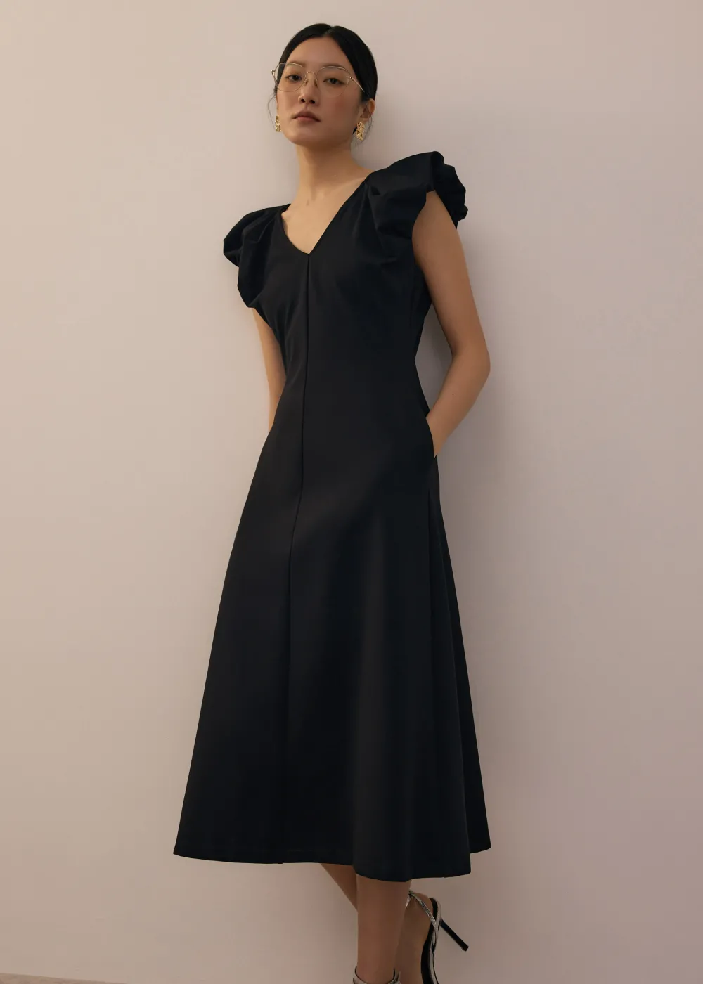 Love, Bonito Party & Occasions|Dresses*Jersey V-neck Fit & Flare Midi Dress