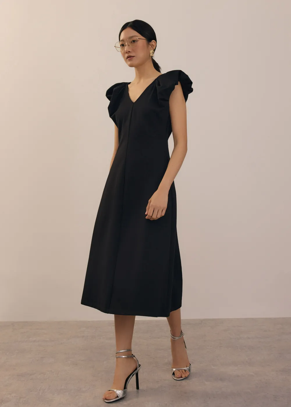 Love, Bonito Party & Occasions|Dresses*Jersey V-neck Fit & Flare Midi Dress