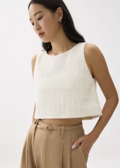 Love, Bonito Work Tops|Shell Tops*Kaori Tweed Crop Shell Top