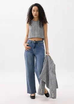 Love, Bonito Work Tops|Shell Tops*Kaori Tweed Crop Shell Top