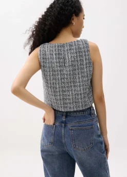 Love, Bonito Work Tops|Shell Tops*Kaori Tweed Crop Shell Top