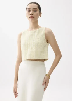 Love, Bonito Work Tops|Shell Tops*Kaori Tweed Crop Shell Top