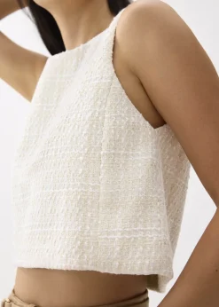 Love, Bonito Work Tops|Shell Tops*Kaori Tweed Crop Shell Top