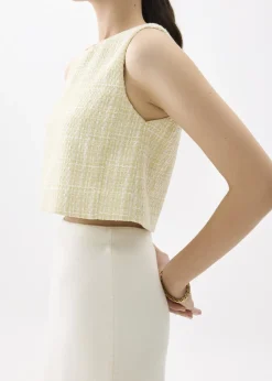 Love, Bonito Work Tops|Shell Tops*Kaori Tweed Crop Shell Top