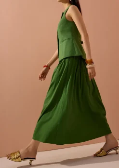 Love, Bonito Vacation|Skirts*Kate High Waist Pintuck Flare Maxi Skirt
