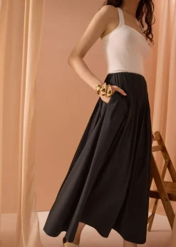Love, Bonito Vacation|Skirts*Kate High Waist Pintuck Flare Maxi Skirt