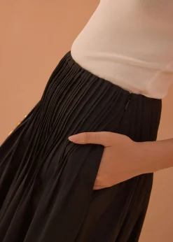 Love, Bonito Vacation|Skirts*Kate High Waist Pintuck Flare Maxi Skirt