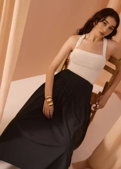 Love, Bonito Vacation|Skirts*Kate High Waist Pintuck Flare Maxi Skirt