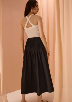 Love, Bonito Vacation|Skirts*Kate High Waist Pintuck Flare Maxi Skirt