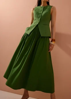 Love, Bonito Vacation|Skirts*Kate High Waist Pintuck Flare Maxi Skirt