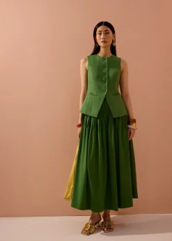 Love, Bonito Vacation|Skirts*Kate High Waist Pintuck Flare Maxi Skirt