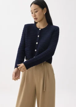 Love, Bonito Petite-Friendly|Weekend*Kiara Shoulder Padded Crop Knit Cardigan