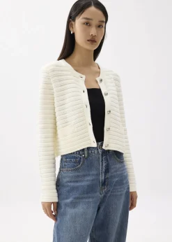 Love, Bonito Petite-Friendly|Weekend*Kiara Shoulder Padded Crop Knit Cardigan