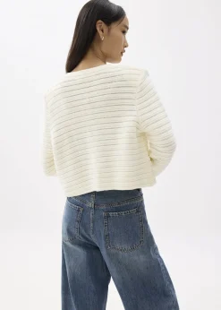 Love, Bonito Petite-Friendly|Weekend*Kiara Shoulder Padded Crop Knit Cardigan