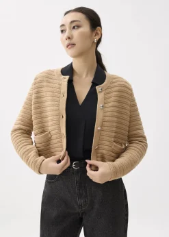 Love, Bonito Petite-Friendly|Weekend*Kiara Shoulder Padded Crop Knit Cardigan