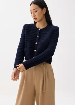 Love, Bonito Petite-Friendly|Weekend*Kiara Shoulder Padded Crop Knit Cardigan