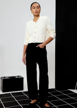 Love, Bonito Petite-Friendly|Weekend*Kiara Shoulder Padded Crop Knit Cardigan