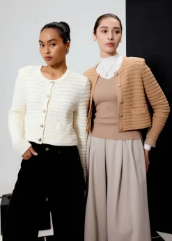 Love, Bonito Petite-Friendly|Weekend*Kiara Shoulder Padded Crop Knit Cardigan