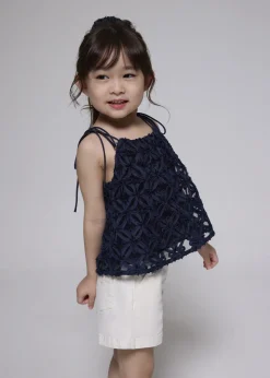 Kids Love, Bonito Weekend & Vacation Tops|Kidswear*Kids' Lace Trapeze Tie Shoulder Top