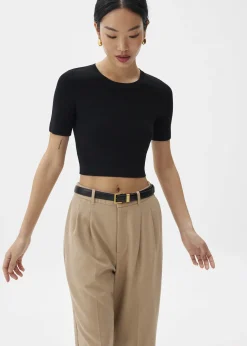 Love, Bonito Work Tops|Casual Tops*Kyle Knit Round Neck Crop Top