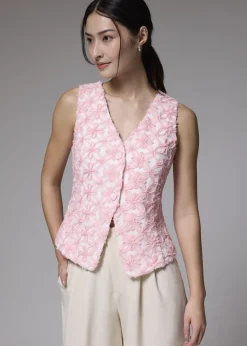 Love, Bonito Party & Occasions|Blazers & Jackets*Lace Contrast V-neck Vest
