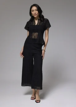 Love, Bonito Party Tops|Shell Tops*Lace Round Neck Fit & Flare Top