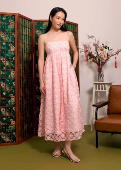 Love, Bonito Party & Occasions|Dresses*Lace Square Neck Fit & Flare Maxi Dress