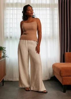 Love, Bonito Weekend & Vacation Pants|Leggy™*Leggy™ Crinkled High Waist Wide Leg Pants