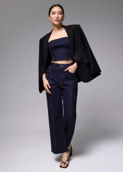 Love, Bonito Weekend & Vacation Pants|Casual Pants*Leggy™ Denim Pintuck Straight Leg Jeans