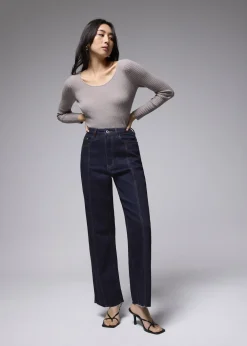 Love, Bonito Weekend & Vacation Pants|Casual Pants*Leggy™ Denim Pintuck Straight Leg Jeans