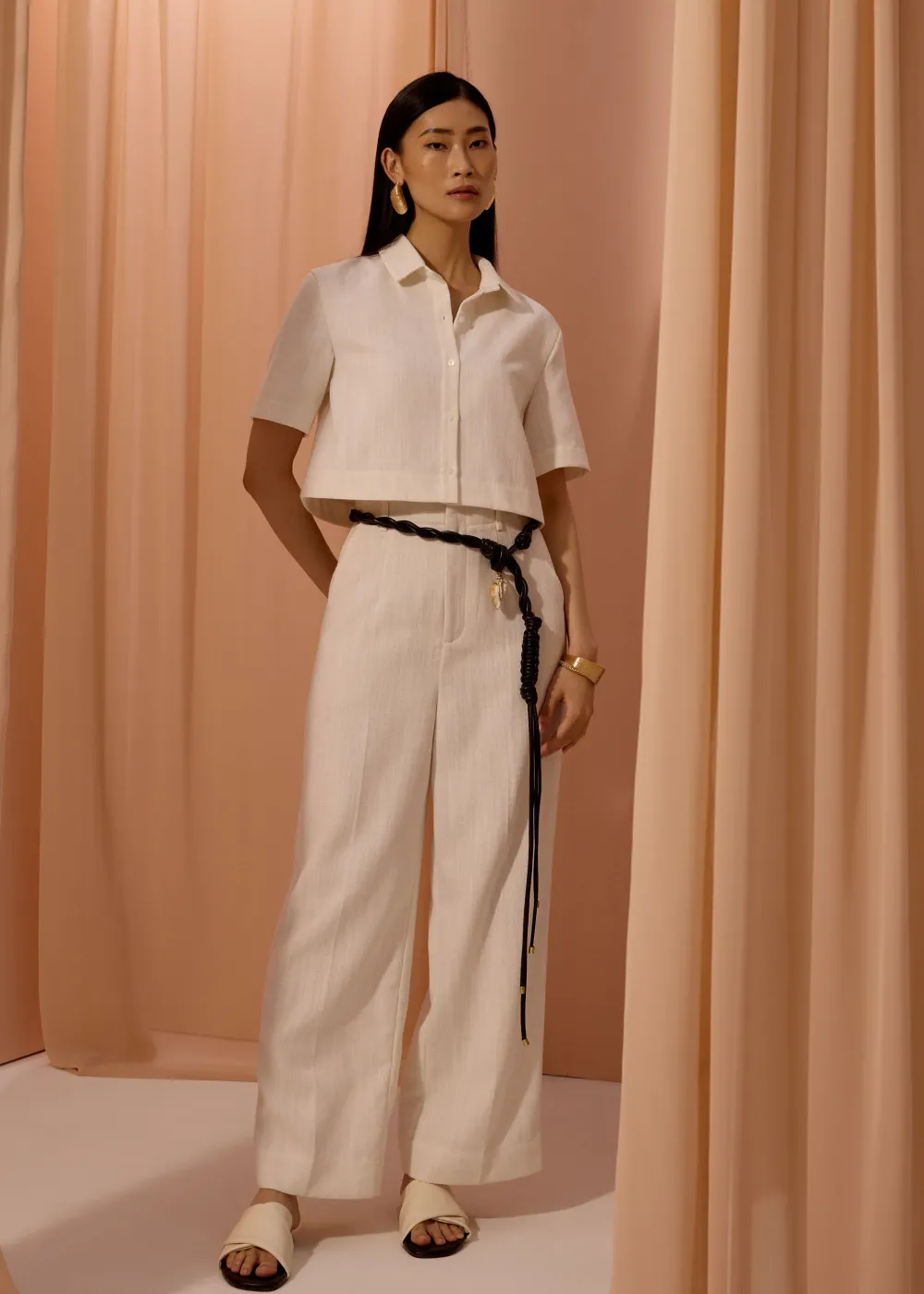 Love, Bonito Work|Pants*Leggy™ Seva Textured Super High Waist Straight Leg Pants
