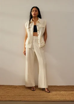 Love, Bonito Weekend & Vacation Pants|Leggy™*Leggy™ Tweed High Waist Wide Leg Pants