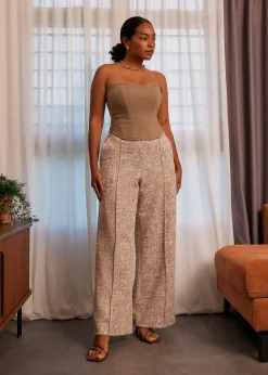 Love, Bonito Weekend & Vacation Pants|Leggy™*Leggy™ Tweed High Waist Wide Leg Pants