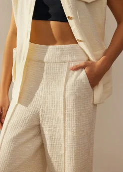 Love, Bonito Weekend & Vacation Pants|Leggy™*Leggy™ Tweed High Waist Wide Leg Pants