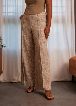 Love, Bonito Weekend & Vacation Pants|Leggy™*Leggy™ Tweed High Waist Wide Leg Pants