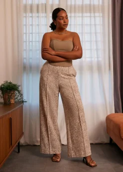 Love, Bonito Weekend & Vacation Pants|Leggy™*Leggy™ Tweed High Waist Wide Leg Pants