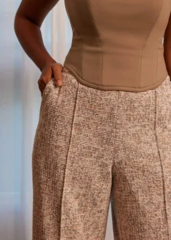 Love, Bonito Weekend & Vacation Pants|Leggy™*Leggy™ Tweed High Waist Wide Leg Pants