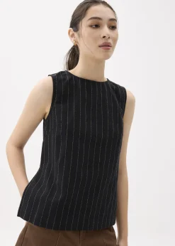 Love, Bonito Casual Tops|Shell Tops*Linen Round Neck Boxy Shell Top
