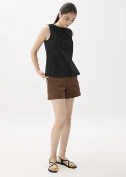 Love, Bonito Casual Tops|Shell Tops*Linen Round Neck Boxy Shell Top