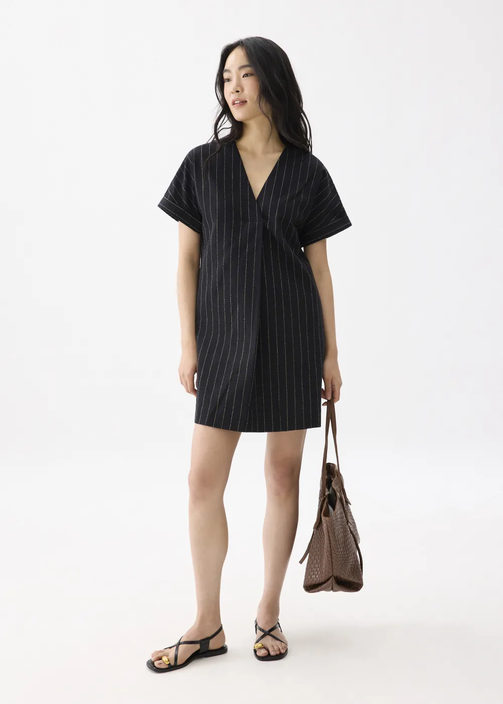 Love, Bonito Weekend Dresses|Casual Dresses*Linen Striped V-neck Shift Mini Dress