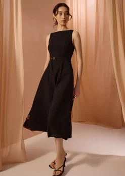 Love, Bonito Work|Dresses*Ling Belted Boat Neck Fit & Flare Midaxi Dress