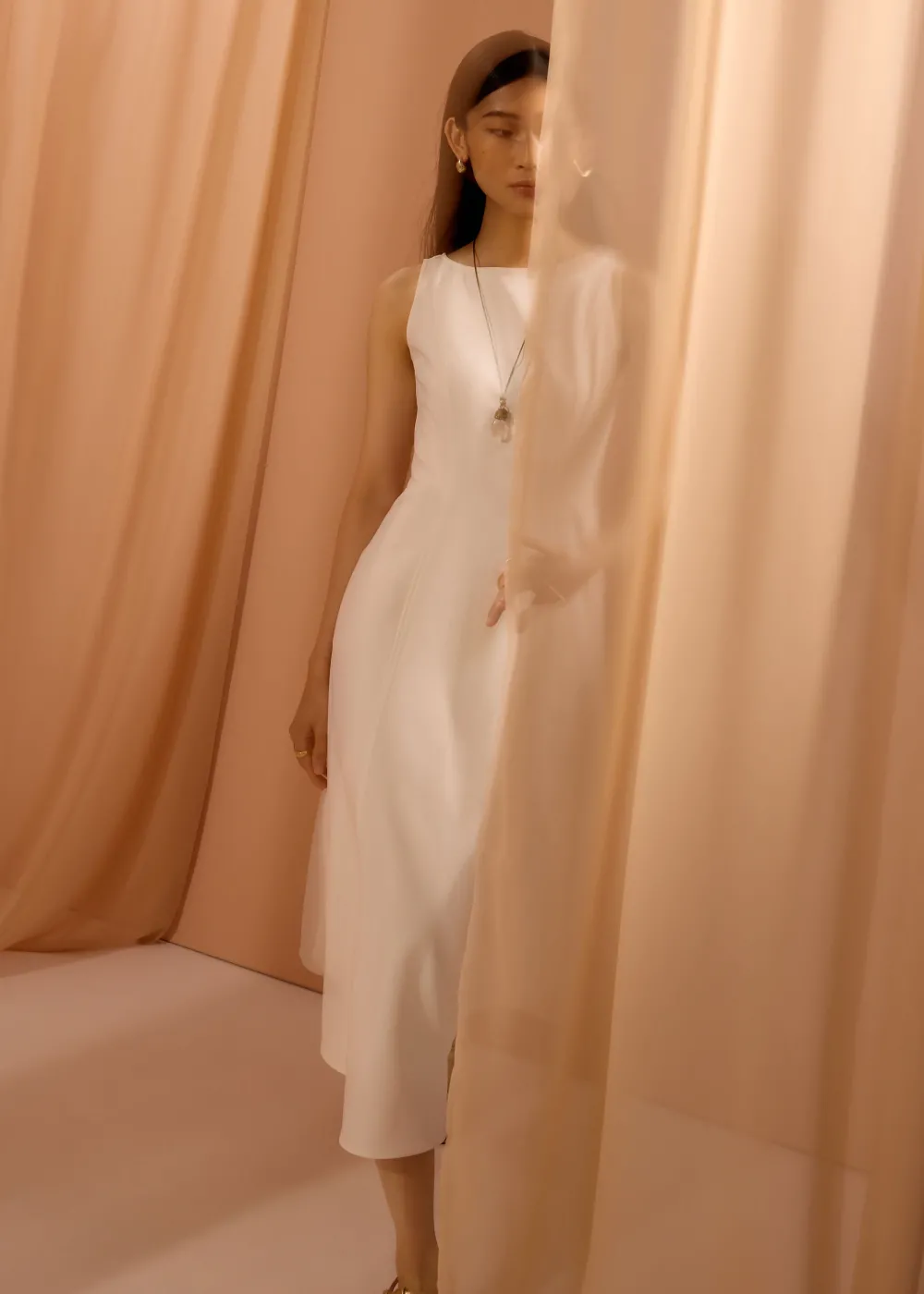 Love, Bonito Work|Dresses*Ling Belted Boat Neck Fit & Flare Midaxi Dress